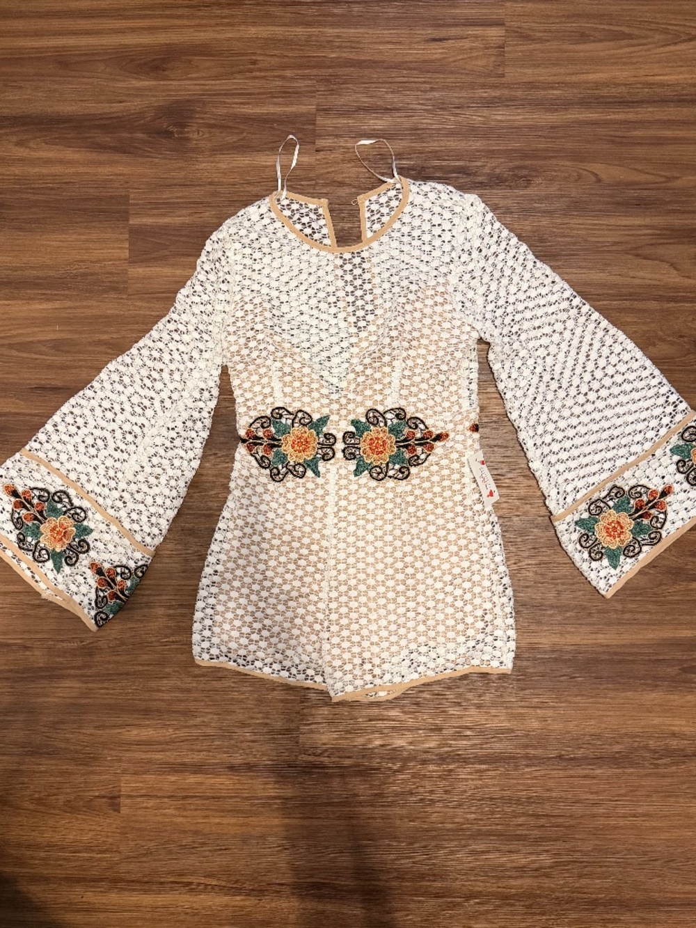 Lace Floral Embroidered Romper